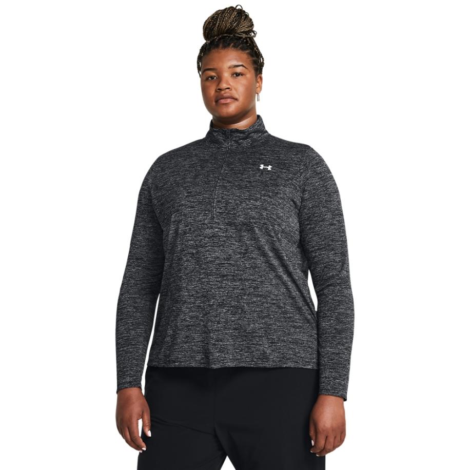 Under Armour Tech™ Twist Damesitem met korte rits Zwart / Wit 3X Zwart