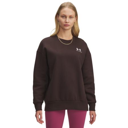 Under Armour Icon Fleece Oversized damesshirt met ronde hals Kona Bruin / Wit S