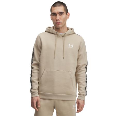 Under Armour Icon Fleece Taping Herenhoodie City Khaki / Wit L