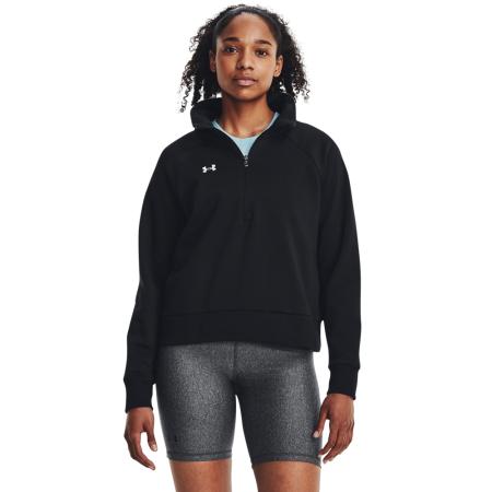 Under Armour Rival Fleece Damesitem met korte rits Zwart / Wit L