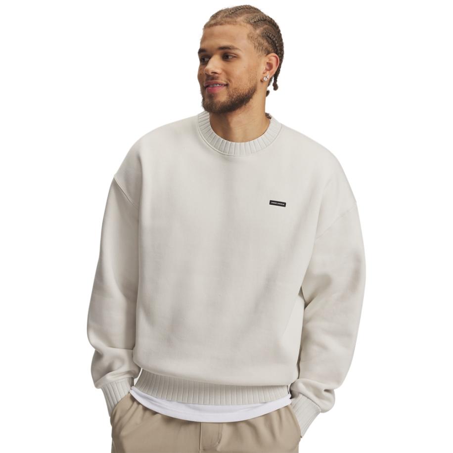 Under Armour Icon Heavyweight Rib herenshirt met ronde hals Summit Wit / Wit XL Wit