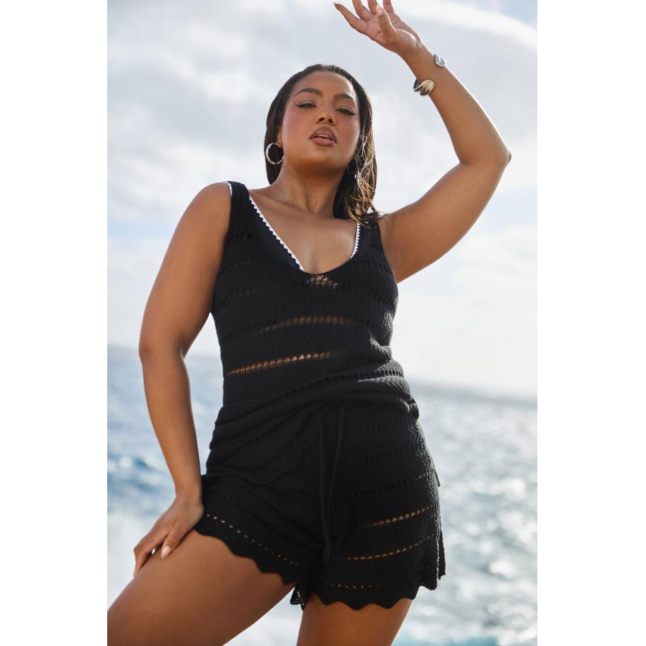 Yours Hemd Met Pointelleontwerp En Ronde Hals In Zwart Size 54-56 Zwart