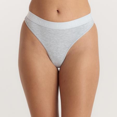 Soft Ribbed Thong Grey Marl XXL