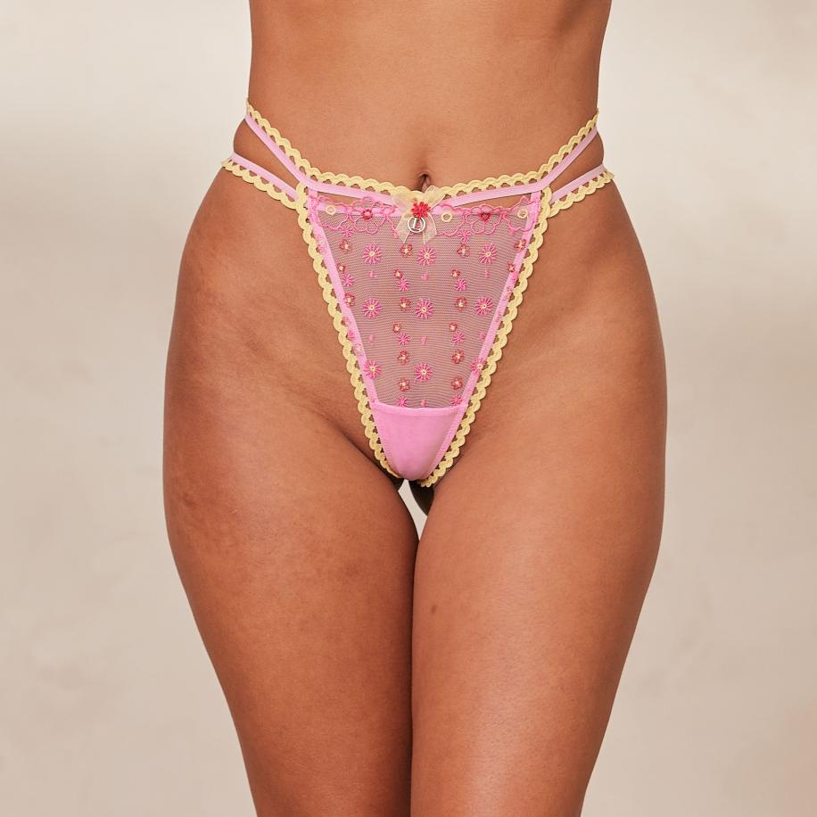 Daisy Embroidered String Roze M Roze