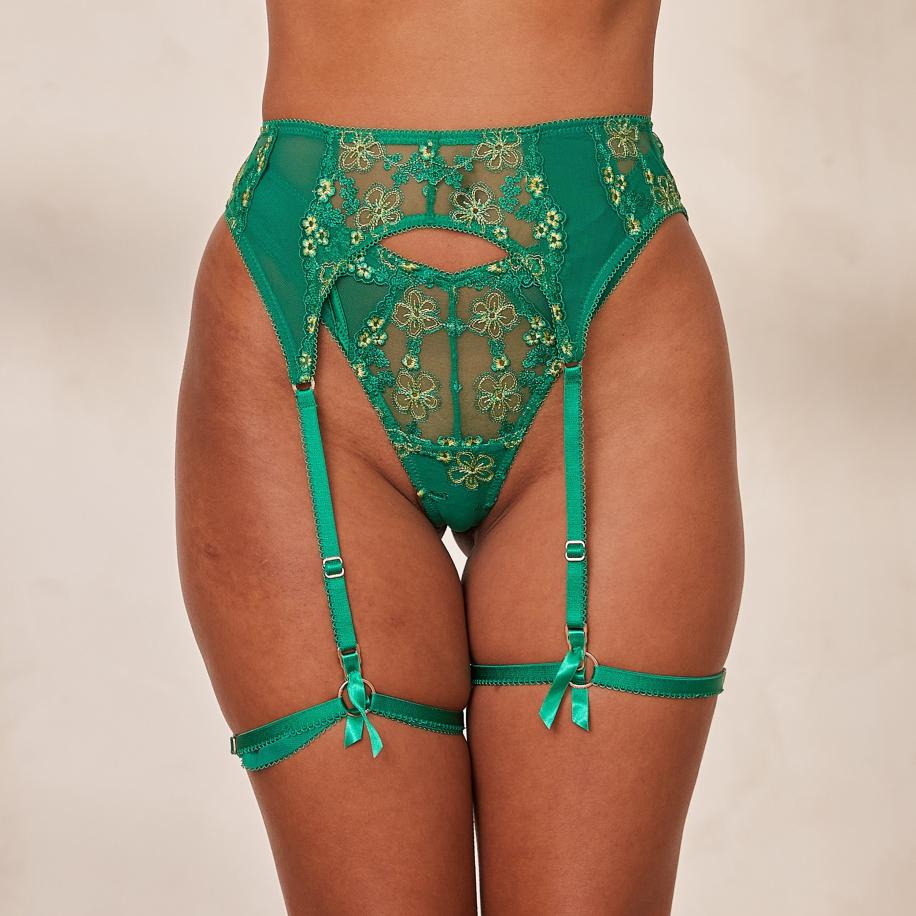 Lounge Harper Intimates String & Jarretellegordel (Set) Emerald XS Groen