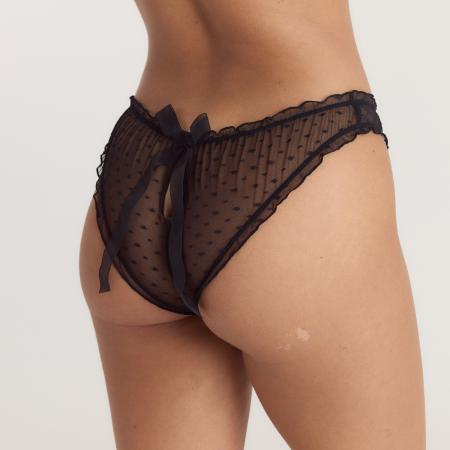 Polka Dot Brazilian Briefs Black XL
