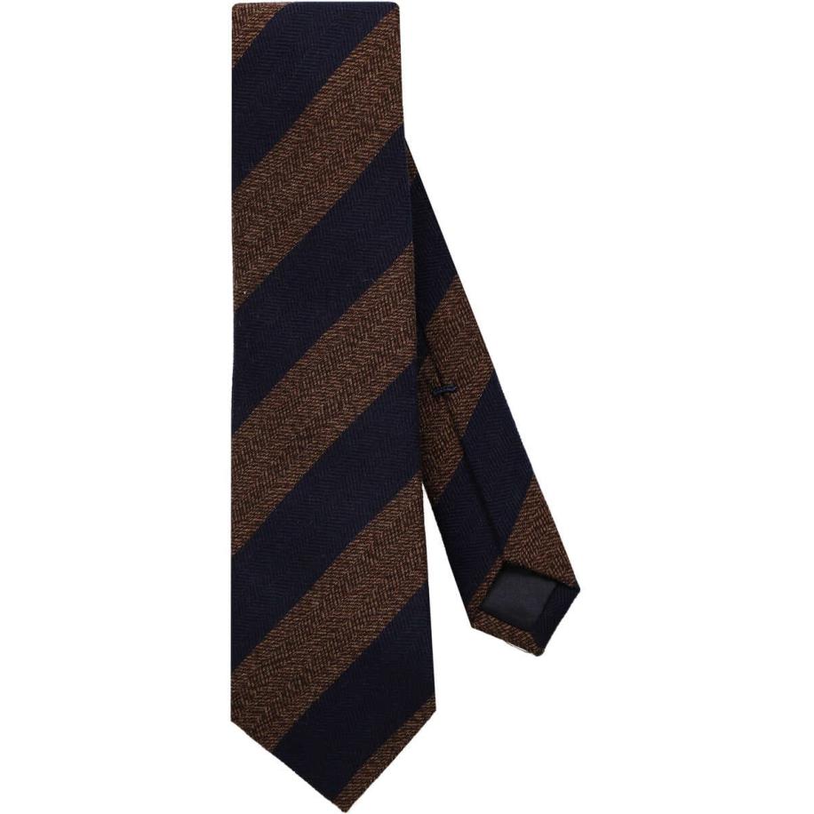 OLYMP SIGNATURE Stropdas blauw/bruin, Gestreept Blauw