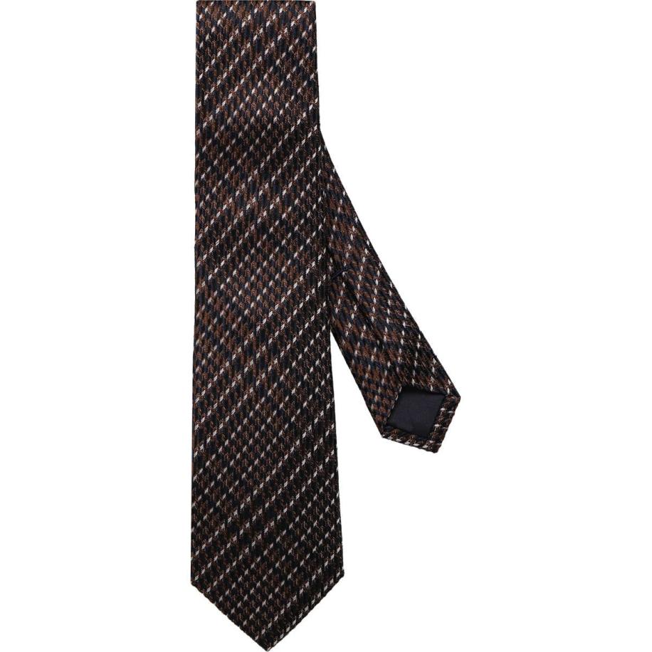 OLYMP SIGNATURE Stropdas blauw/bruin, Motief Blauw