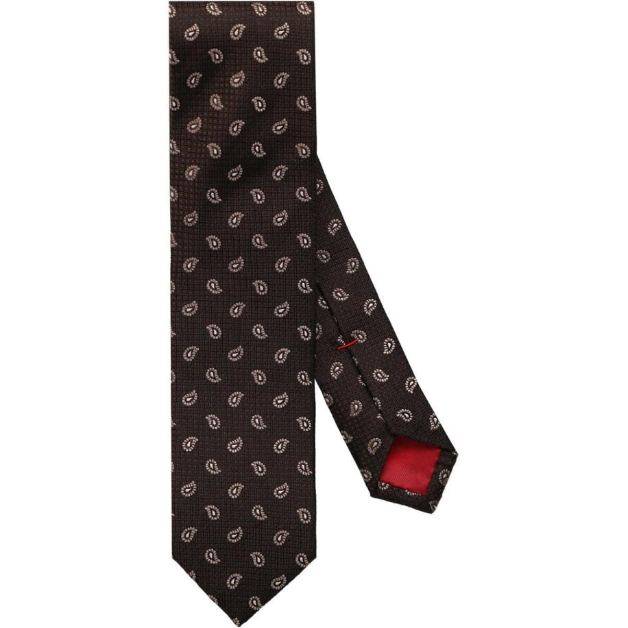 OLYMP Dunne stropdas bruin, Motief Bruin