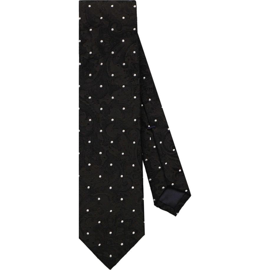OLYMP SIGNATURE Stropdas zwart/wit, Stippen Multicolor