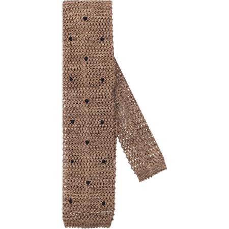 OLYMP SIGNATURE Dunne stropdas bruin/blauw, Stippen