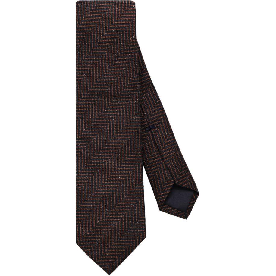 OLYMP SIGNATURE Stropdas blauw/bruin, Motief Blauw