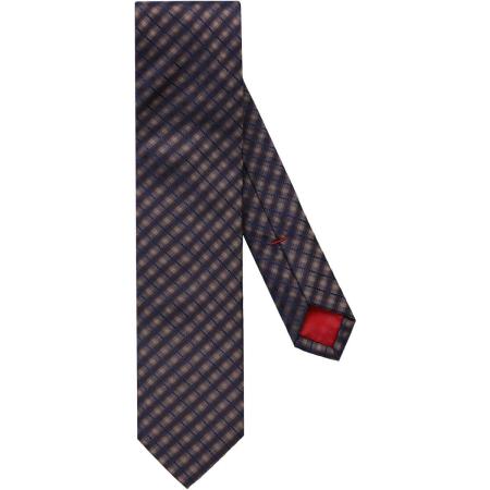 OLYMP Dunne stropdas blauw/bruin, Ruit