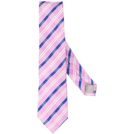 Jacques Britt Stropdas blauw/roze, Gestreept