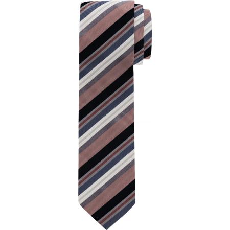 OLYMP Stropdas baksteenrood, Gestreept