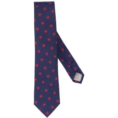 Jacques Britt Stropdas blauw/rood, Bloemen