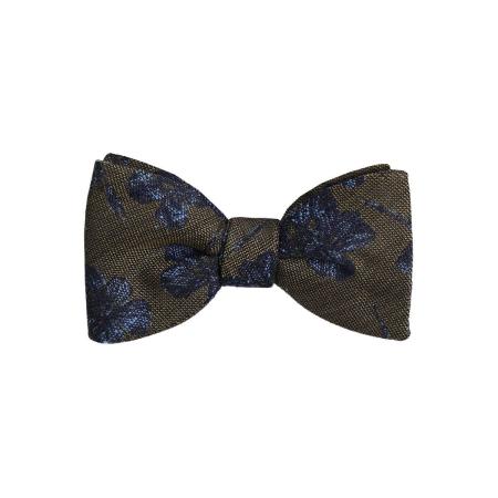 OLYMP SIGNATURE Vlinderdas geel/blauw, Bloemen