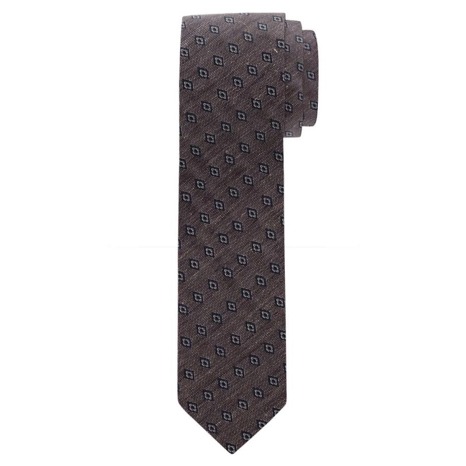 OLYMP Stropdas taupe, Bloemen Bruin