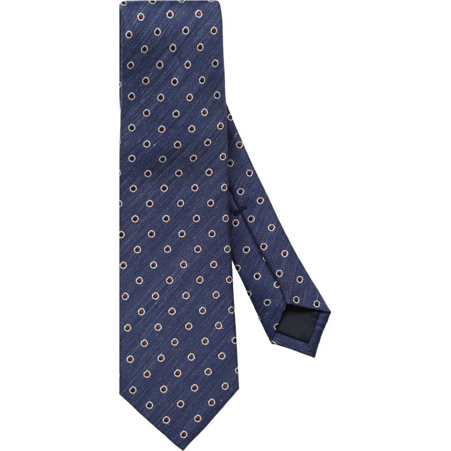 OLYMP SIGNATURE Stropdas blauw/bruin, Stippen Blauw