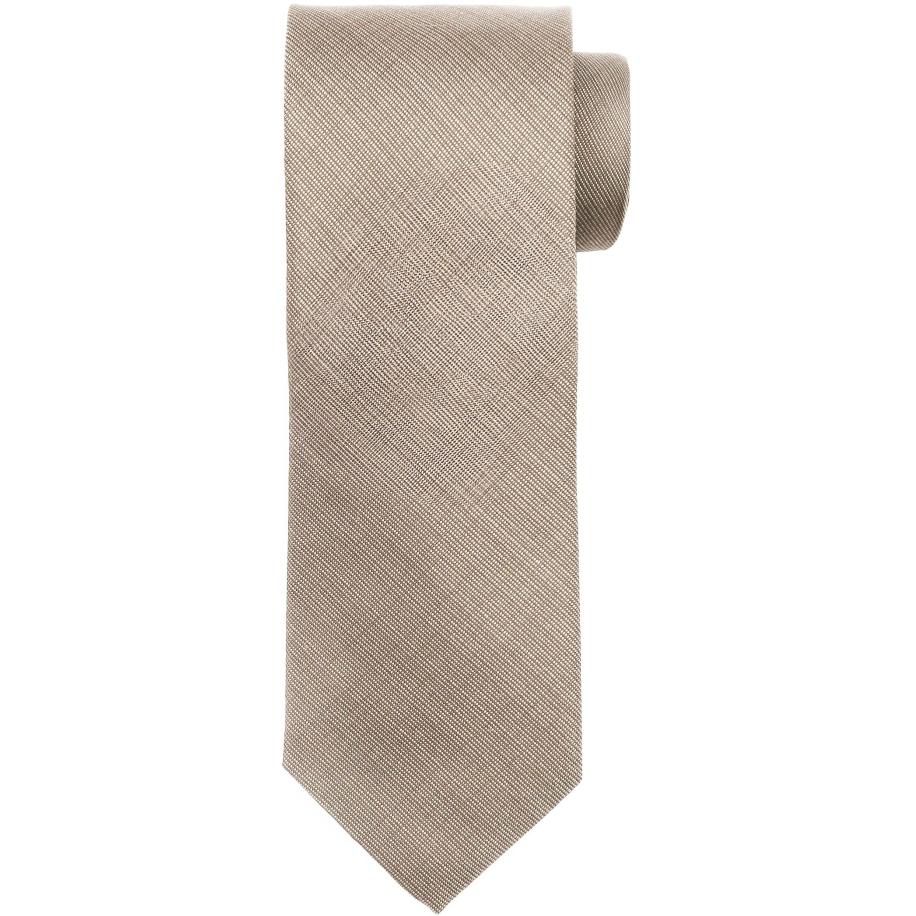 Stropdas Zijde Beige K82-1 - Bruin