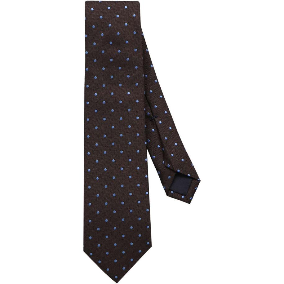 OLYMP SIGNATURE Stropdas bruin/blauw, Stippen Multicolor