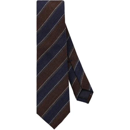 OLYMP SIGNATURE Stropdas blauw/bruin, Gestreept