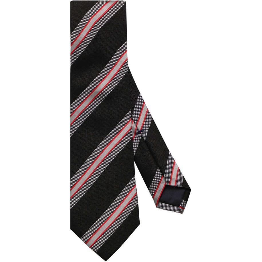 OLYMP SIGNATURE Stropdas zwart/grijs, Gestreept Multicolor