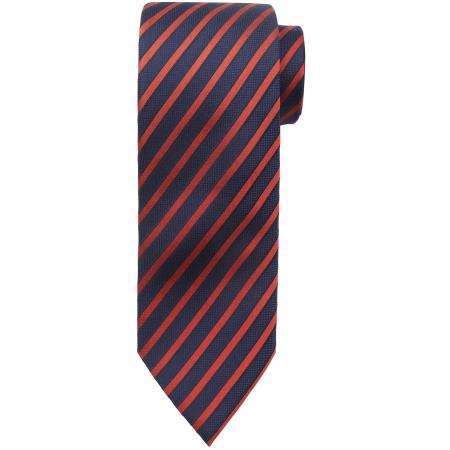 Stropdas Zijde Navy Rood Streep F82-1 -