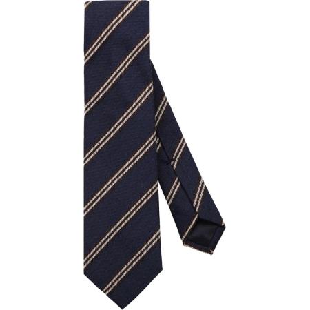 OLYMP SIGNATURE Stropdas blauw/bruin/wit, Gestreept