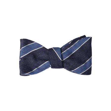 OLYMP SIGNATURE Vlinderdas donkerblauw/blauw/wit, Gestreept