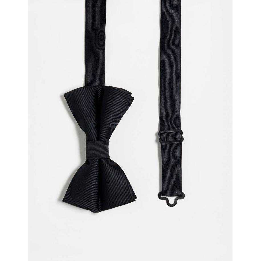 ASOS DESIGN - Satijnen vlinderdas in zwart Zwart