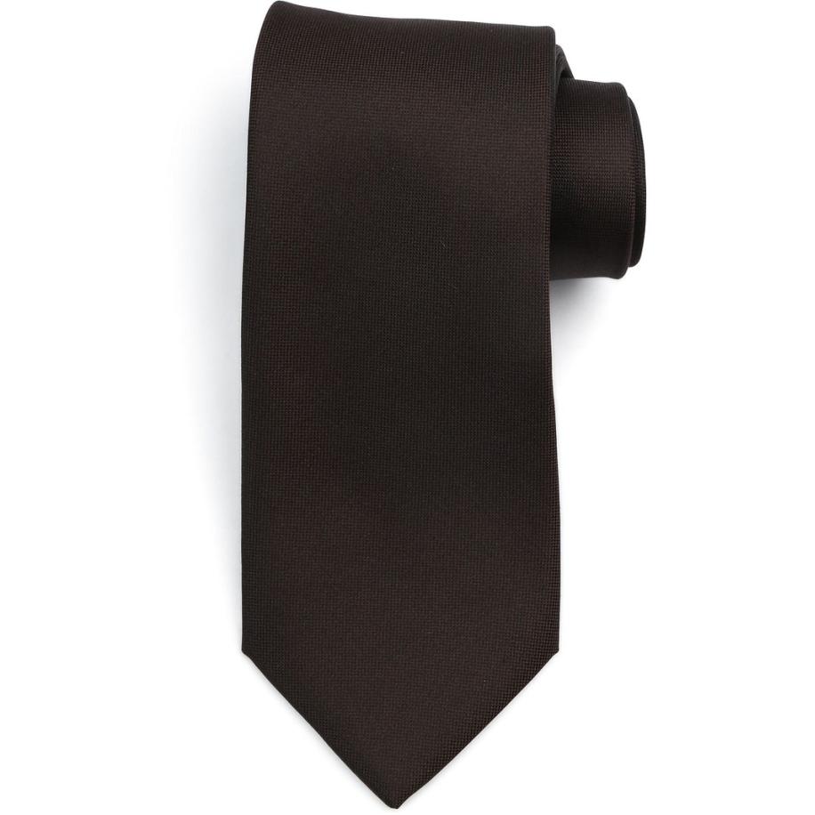 Suitable Zijde Stropdas Donkerbruin - Bruin