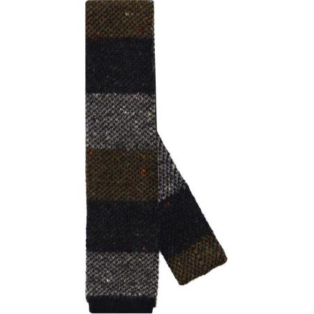 OLYMP SIGNATURE Super Slanke Stropdas olijf/blauw, Gestreept