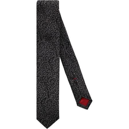 OLYMP Super Slanke Stropdas zwart/zilver, Motief