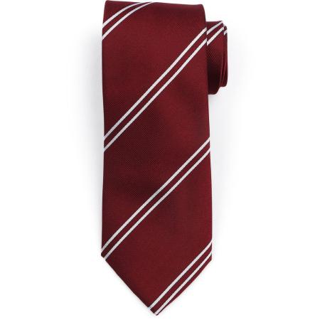 Suitable Stropdas Zijde Double Stripe Bordeaux -