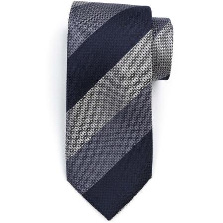 Suitable Stropdas Zijde Wide Stripe Navy -