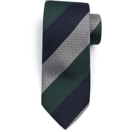 Suitable Stropdas Zijde Wide Stripe Navy Groen -