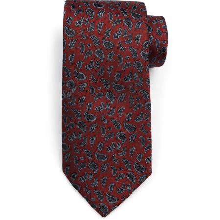 Suitable Stropdas Zijde Paisley Bordeaux -