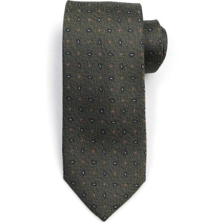 Suitable Stropdas Zijde Small Paisley Olive -
