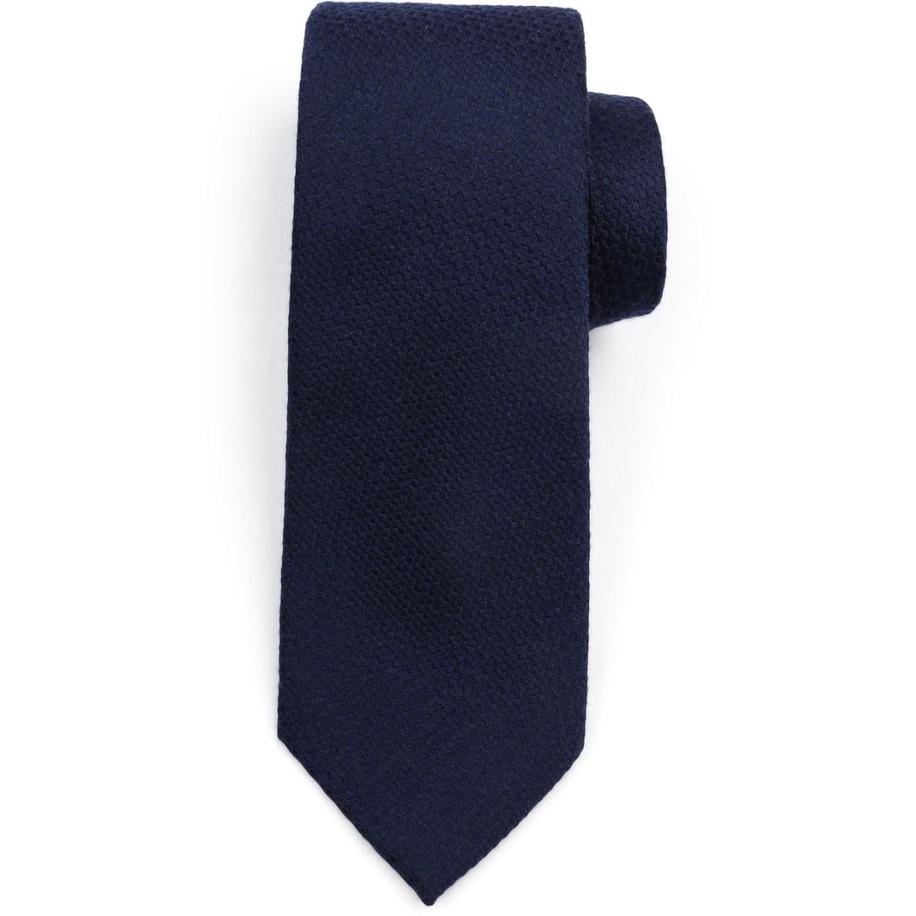 Suitable Stropdas Zijde Rough Oxford Navy - Blauw