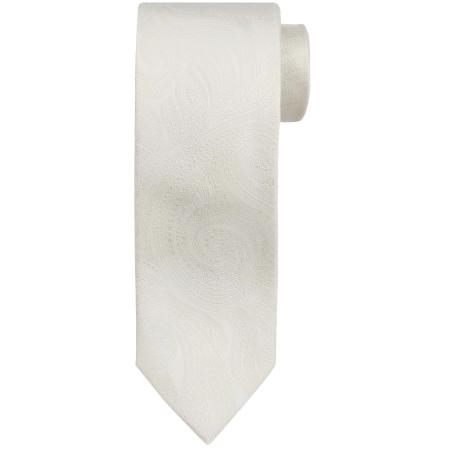 Suitable Wedding Stropdas Zijde Paisley Off White -