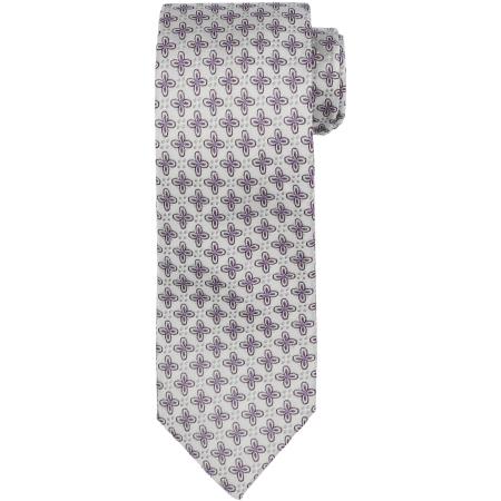 Suitable Stropdas Zijde Bloem Wit -