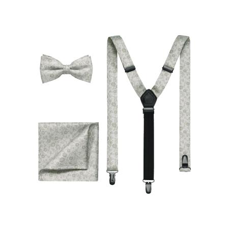 OLYMP Set bretels, vlinderdas, zakdoek stopverf, Bloemen