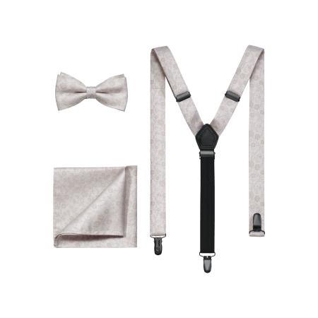 OLYMP Set bretels, vlinderdas, zakdoek natuurlijk, Bloemen