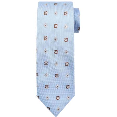 Suitable Stropdas Zijde Bloem Blauw -