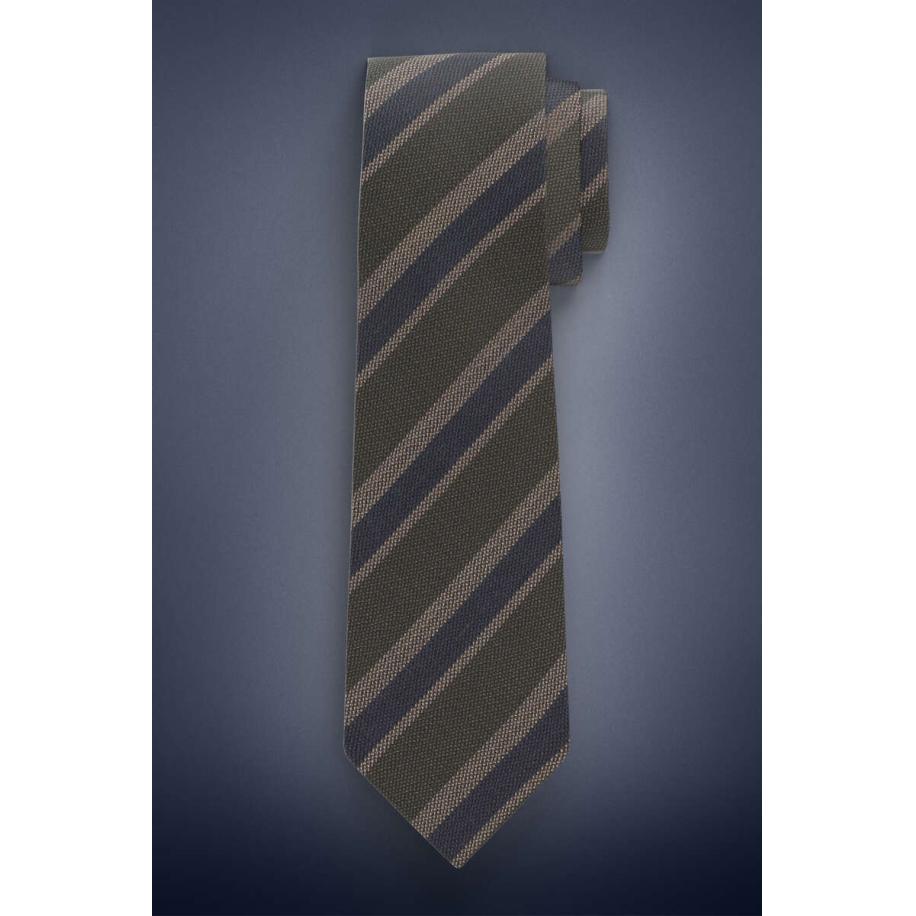 OLYMP SIGNATURE Stropdas olijf, Gestreept Groen