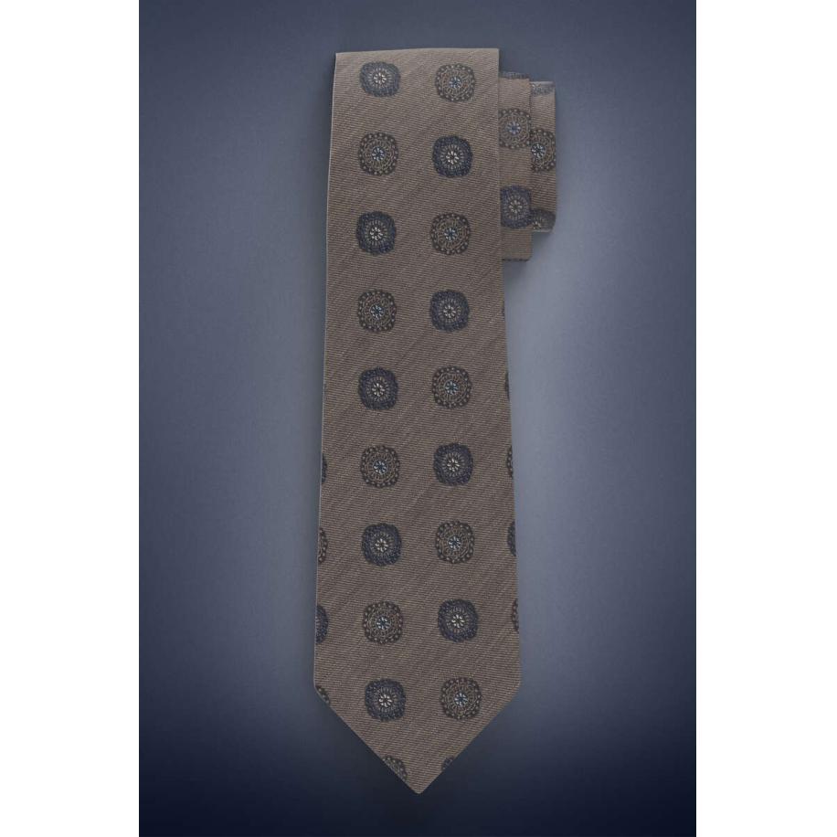 OLYMP SIGNATURE Stropdas bruin/blauw, Motief Multicolor