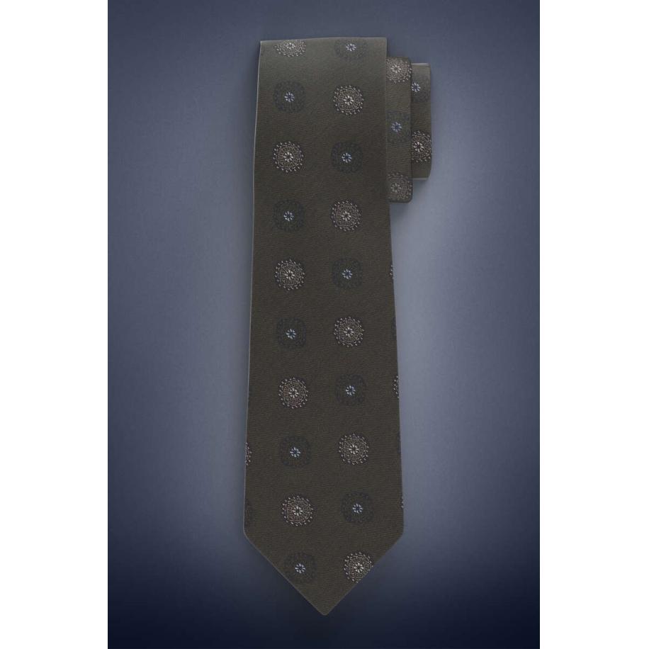 OLYMP SIGNATURE Stropdas olijf, Motief Groen