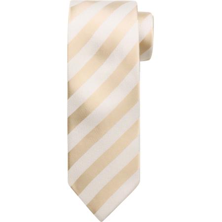 Suitable Stropdas Zijde Streep Beige -