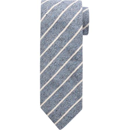 Suitable Stropdas Linnen Streep Blauw -